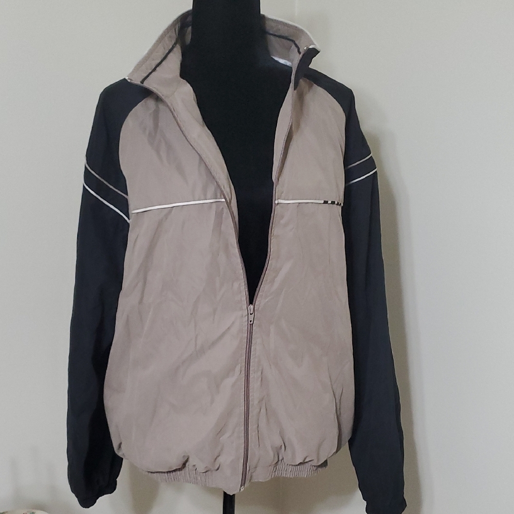 Men's Two-Tone Black and Tan Windbreaker